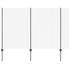 vidaXL Láncos Kerítés 20 U Oszloppal Szürke 1,5x10 m Acél (3336263) építőanyag