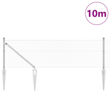 vidaXL Láncos Kerítés 7 Cölöpgyökérrel 0.8x10 m Galvanizált Acél építőanyag