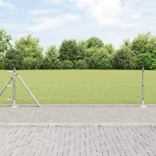 vidaXL Láncos Kerítés 7 Flanged Posts 0.4x10 m Horganyzott Acél építőanyag