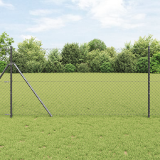 vidaXL láncos kerítés Szürke 1,4x25 m Acél építőanyag
