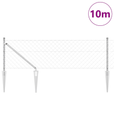 vidaXL Láncszem Kerítés 7 Tüskés Oszloppal 0.8x10 m Galvanizált Acél építőanyag