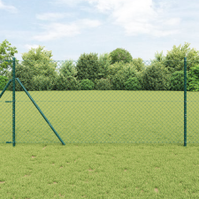 vidaXL Láncszem kerítés zöld 1.6x25 m acél építőanyag