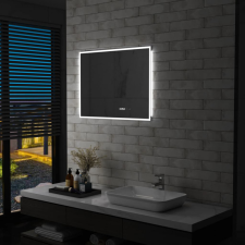 vidaXL LED-es tükör érintésérzékelővel és időkijelzővel 80 x 60 cm fürdőszoba bútor