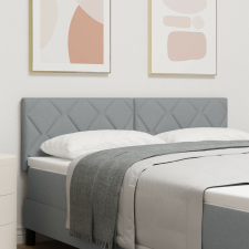 vidaXL LED Fejtámla Gyémánt Blokk Dizájn Világosszürke 144 cm Szövet ágy és ágykellék