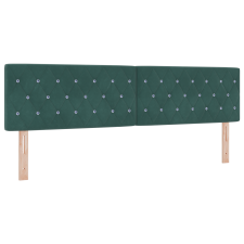 vidaXL LED Fejtámla Kristály Gombos Tűzés Sötét Zöld 90 cm Bársonyos (3338074) ágy és ágykellék
