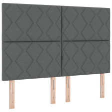 vidaXL LED Fejvég Gyémánt blokk mintás Sötét szürke 160 cm Szövet (3338528) ágy és ágykellék