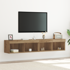 vidaXL LED lámpás TV fali szekrény 2 db Artisan tölgy 80x30x30 cm bútor