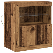 vidaXL LED világítással ellátott oldalszekrény, öreg fa 60,5x37x67 cm (863012) bútor