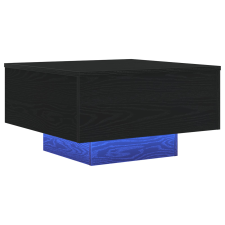 vidaXL LED világítással rendelkező dohányzóasztal Fekete tölgy 55x55x31 cm (862996) bútor