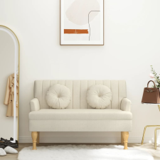 vidaXL lenszínű szövetpad párnákkal 113x64,5x75,5 cm bútor