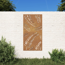 vidaXL levélmintás corten acél kerti faldísz 105 x 55 cm kerti dekoráció