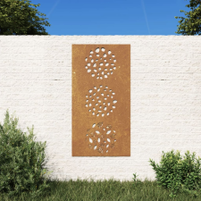 vidaXL levélmintás corten acél kerti faldísz 105 x 55 cm kerti dekoráció