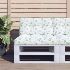 vidaXL levélmintás szövet raklappárna 70x40x12 cm kerti bútor
