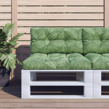 vidaXL levélmintás szövet raklappárna 80x40x12 cm kerti bútor