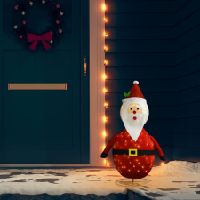 vidaXL Luxusszövet dekoratív LED-es karácsonyi mikulásfigura 90 cm karácsonyi dekoráció