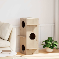 vidaXL Macskaház 43x43x90 cm tömör fa fenyőfa (859298) macskabútor