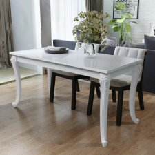 vidaXL magasfényű étkezőasztal 120x70x76 cm fehér bútor