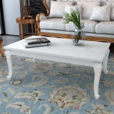 vidaXL Magasfényű fehér 120x70x42 cm-es dohányzóasztal bútor