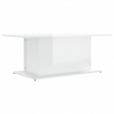 vidaXL Magasfényű fehér forgácslap dohányzóasztal 102 x 55,5 x 40 cm bútor