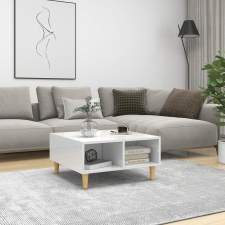 vidaXL magasfényű fehér forgácslap dohányzóasztal 60 x 60 x 30 cm bútor