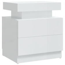 vidaXL magasfényű fehér forgácslap éjjeliszekrény 45 x 35 x 52 cm (326855) bútor