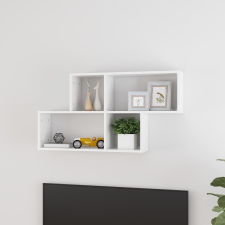 vidaXL magasfényű fehér forgácslap fali polc 100 x 18 x 53 cm bútor