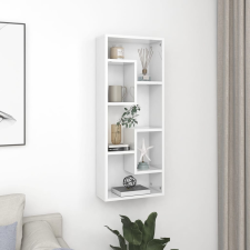 vidaXL magasfényű fehér forgácslap fali polc 36 x 16 x 90 cm bútor