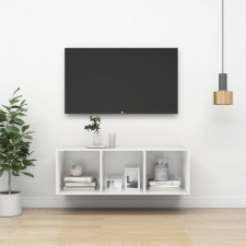 vidaXL Magasfényű fehér forgácslap fali TV-szekrény 37 x 37 x 107 cm bútor