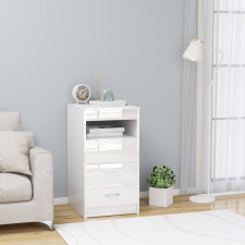 vidaXL magasfényű fehér forgácslap fiókos szekrény 40 x 50 x 76 cm bútor