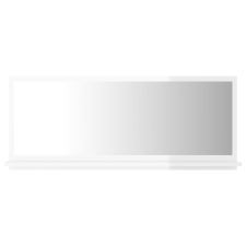 vidaXL magasfényű fehér forgácslap fürdőszobai tükör 90x10,5x37 cm (804586) bútor