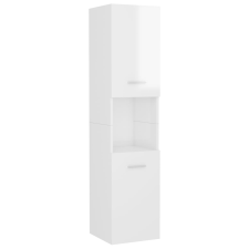 vidaXL magasfényű fehér forgácslap fürdőszobaszekrény 30 x 30 x 130 cm (805003) bútor