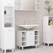 vidaXL magasfényű fehér forgácslap fürdőszobaszekrény 60x32x53,5 cm fürdőszoba bútor