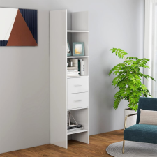 vidaXL magasfényű fehér forgácslap könyvszekrény 40 x 35 x 180 cm bútor