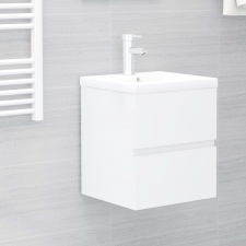 vidaXL magasfényű fehér forgácslap mosdószekrény 41 x 38,5 x 45 cm fürdőszoba bútor