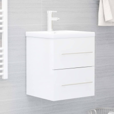 vidaXL magasfényű fehér forgácslap mosdószekrény 41 x 38,5 x 48 cm fürdőszoba bútor
