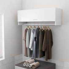 vidaXL magasfényű fehér forgácslap ruhásszekrény 100 x 32,5 x 35 cm bútor