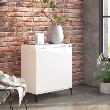 vidaXL magasfényű fehér forgácslap tálalószekrény 60 x 35 x 70 cm bútor