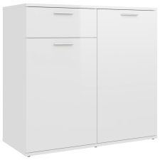vidaXL magasfényű fehér forgácslap tálalószekrény 80 x 36 x 75 cm (805776) bútor