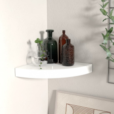 vidaXL magasfényű fehér MDF lebegő sarokpolc 25 x 25 x 3,8 cm bútor