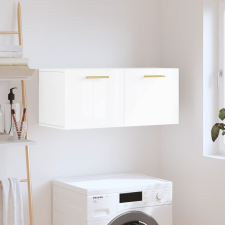 vidaXL magasfényű fehér műfa faliszekrény 80 x 36,5 x 35 cm bútor