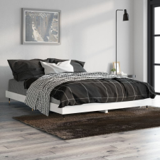 vidaXL magasfényű fehér szerelt fa ágykeret 135 x 190 cm ágy és ágykellék