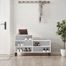 vidaXL magasfényű fehér szerelt fa cipősszekrény 102x36x60 cm bútor