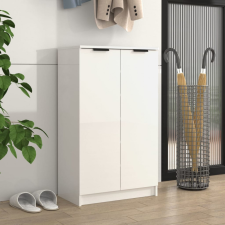 vidaXL magasfényű fehér szerelt fa cipősszekrény 59 x 35 x 100 cm bútor