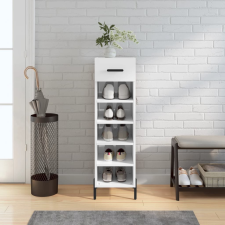 vidaXL magasfényű fehér szerelt fa cipőszekrény 30x35x105 cm bútor