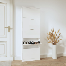 vidaXL magasfényű fehér szerelt fa cipőszekrény 59 x 17 x 169 cm bútor
