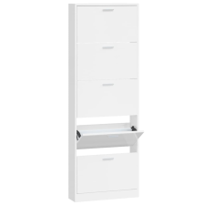 vidaXL magasfényű fehér szerelt fa cipőszekrény 59 x 17 x 169 cm (342514) bútor