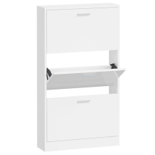 vidaXL magasfényű fehér szerelt fa cipőszekrény 59x17x108 cm (342530) bútor