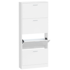 vidaXL magasfényű fehér szerelt fa cipőszekrény 59x17x150 cm (342522) bútor