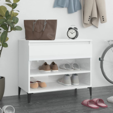 vidaXL magasfényű fehér szerelt fa cipőszekrény 70 x 36 x 60 cm bútor