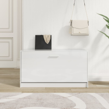 vidaXL magasfényű fehér szerelt fa cipőtároló pad 80x24x45 cm bútor